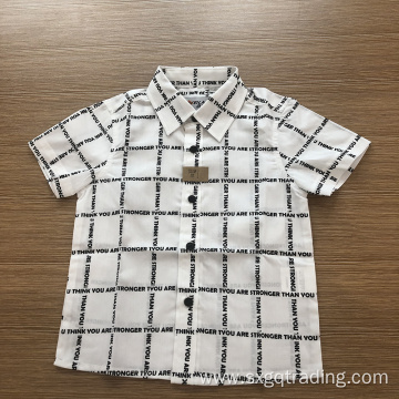 New fashion clean print short sleeve kids' shirt